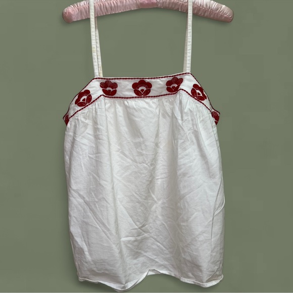 & Other Stories White Camisole with Red Embroidery - Picture 3 of 6